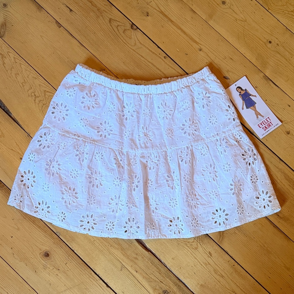 White Eyelet Mini Skirt